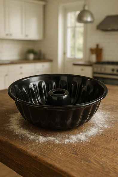 Yuvarlak Emaye Kek Kalıbı 28 cm Fırın Pasta Tart Ekmek Kalıbı - Resim 2