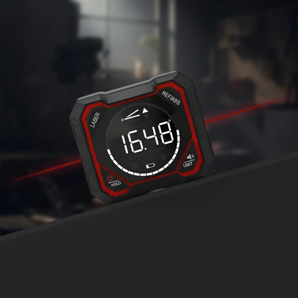 Dijital Manyetik Açı Ölçer Alüminyum Gövdeli Lazerli Type-C Şarj Girişli Yüksek Hassasiyetli - Resim 3