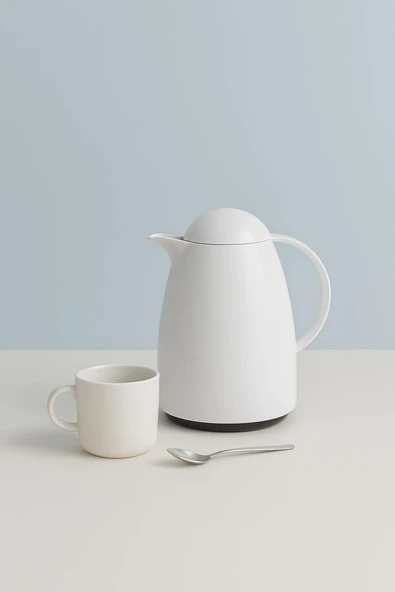 1 Lt Akrilik Soft Beyaz Çay Termosu 12 Saat Sıcak 24 Saat Soğuk - Resim 4