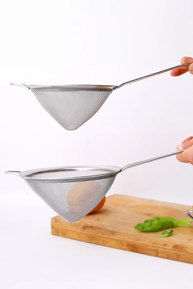 Paslanmaz Çelik Saplı Konik Süzgeç 14 cm - Resim 2