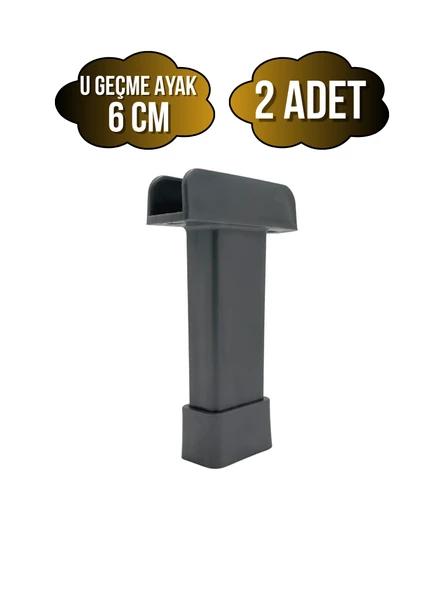 U Geçme Gri Plastik Ayarlı Ayak Mobilya Masa ve Dolap Ayağı(GRİ)(6CM - 10CM) Gri 6cm 6cm - 2 ADET ürün görseli