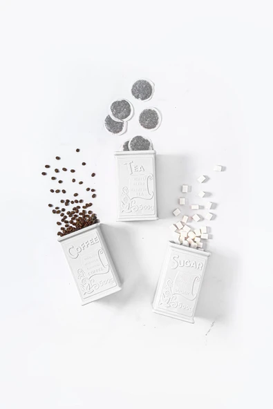 Akrilik Beyaz Şeker Kahve Çay Kavanozu 500 Ml (Vakum Kapak )