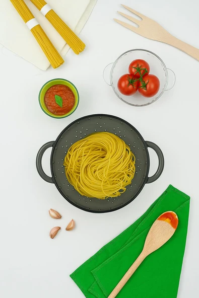 Akrilik Füme Makarna Süzgeçi & Sebze Meyve Süzgeçi - Resim 3