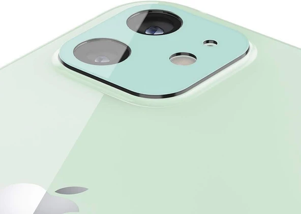 Spigen iPhone 12 Mini ile Uyumlu Kamera Lens Cam Ekran Koruyucu Glas.tR Optik (2 Adet) Green - Resim 2
