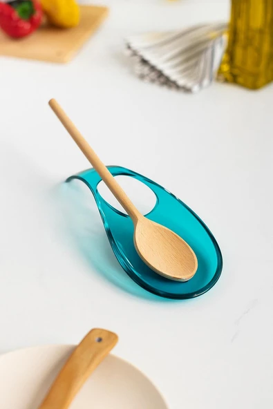 Akrilik Aquamarin Tezgah Üstü Kirli Kaşıklık & Kepçe Altlığı - Resim 2