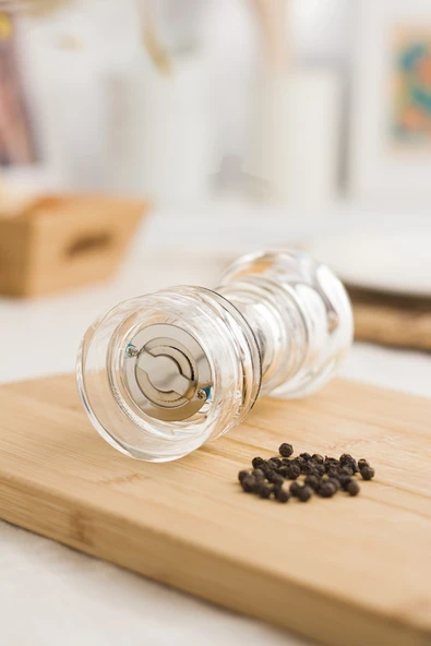 Akrilik Tuz Karabiber Baharat Değirmeni Öğütücü 14 Cm - Resim 3