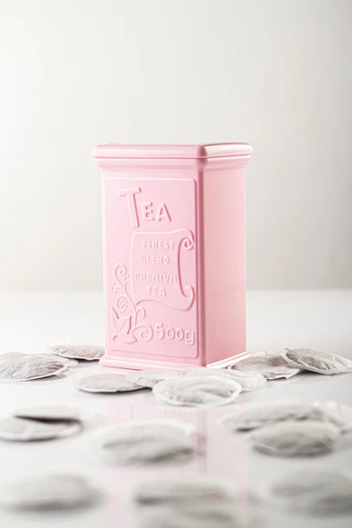 Akrilik Soft Pembe Şeker Kahve Çay Kavanozu 500 Ml (Vakum Kapak ) - 4