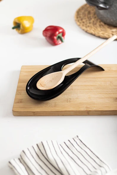 Akrilik Siyah Tezgah Üstü Kirli Kaşıklık & Kepçe Altlığı - Resim 5