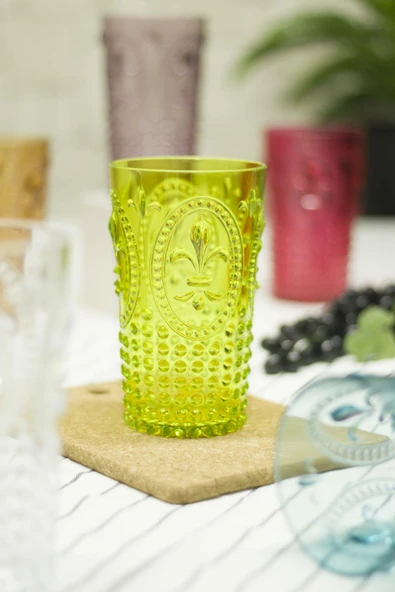 Akrilik Renkli 6'lı Uzun Bardak & Su Meşrubat Bardağı 750 ml ( Büyük Boy & Cam Değildir ) - Resim 4