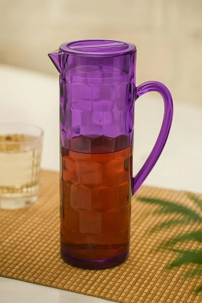 Akrilik Allegra 1,5 Lt Mor Sürahi (Buzdolabı Kapak Rafına Sığar) - Resim 2