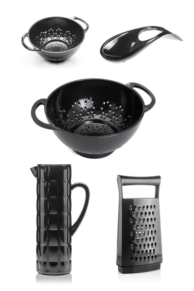 Akrilik Siyah 5 Parça Sürahi & Rende & Süzgeç & Mini Süzgeç & Kaşıklık & Mutfak Çeyiz Seti - Resim 4