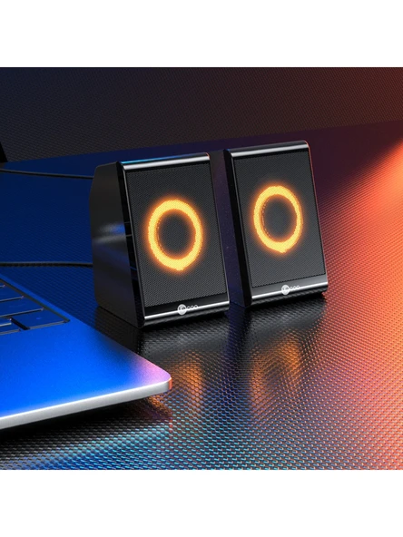 Lenovo Lecoo DS100 1+1 RGB Aydınlatmalı Kablolu Stereo 6W Soundbar Masaüstü Hoparlör Siyah - 6