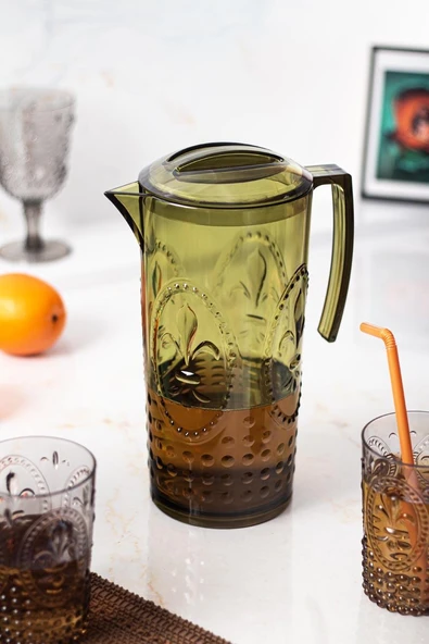 Akrilik Magic 2,3 Lt Koyu Yeşil Sürahi ( Cam Değildir !!! ) - Resim 2