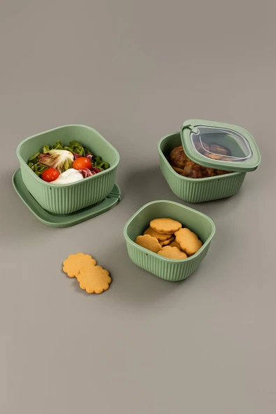 Kare 12 Parça Vakumlu Sızdırmaz Hava Almaz Saklama Kabı Seti Karışık 4x(1800/1100/600 Ml) - Resim 4