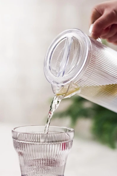 Akilik Barok 1,5 Lt Şeffaf Sürahi (Buzdolabı Kapak Rafına Sığar) - Resim 3