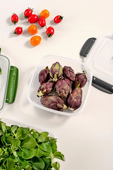 Kare 5 Parça Contalı Vakumlu Sızdırmaz Hava Almaz Saklama Kabı Seti (3750/2400/1500/900/500 Ml) - Resim 4