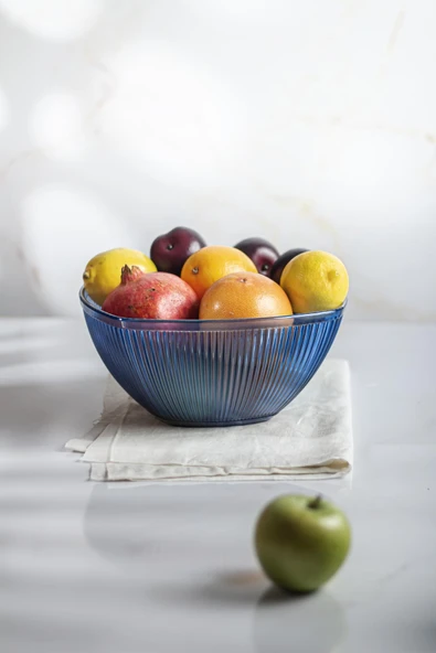 Akrilik Barok Lacivert Büyük Kare Meyve & Salata Kasesi & Karıştırma Kabı / 3,3 Lt  (CAM DEĞİLDİR) - 3