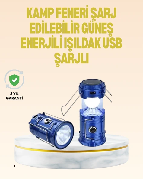 Katlanabilir USB Çıkışlı Kamp Feneri – Şarj Edilebilir, Dayanıklı ve Çok Fonksiyonlu - 1
