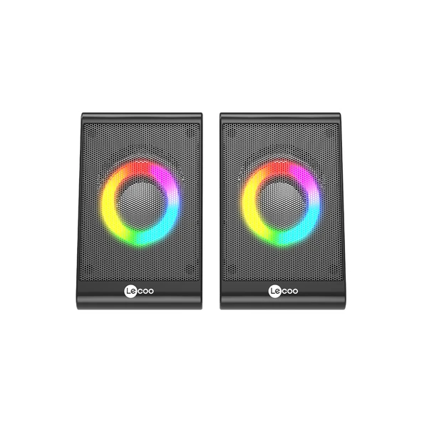 Lenovo Lecoo DS100 1+1 RGB Aydınlatmalı Kablolu Stereo 6W Soundbar Masaüstü Hoparlör Siyah - 4