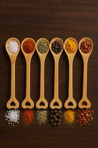 Ahşap Baharat Kaşığı Seti 6 lı 15 cm ürün görseli