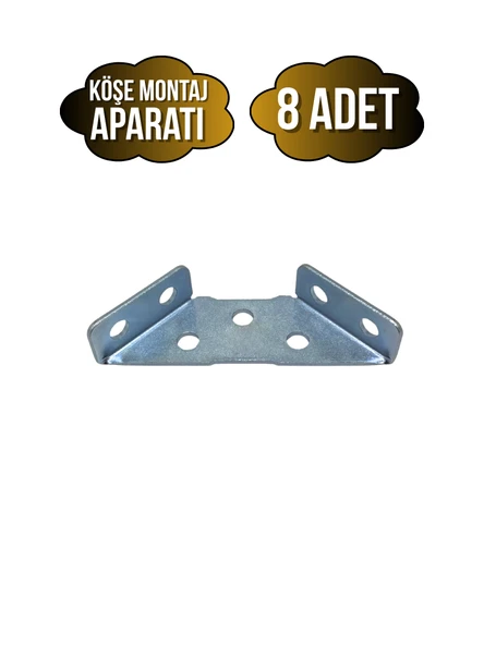 Köşe Montaj Mobilya Bağlantı Demiri Çok Yönlü Dolap Köşe Bağlantı Demiri(METAL) Gri METAL - 8 ADET ürün görseli