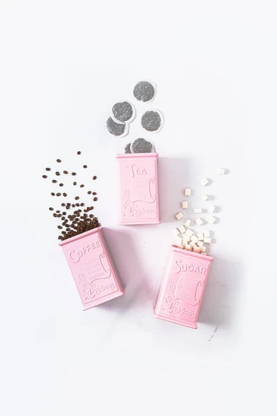 Akrilik Soft Pembe Şeker Kahve Çay Kavanozu 500 Ml (Vakum Kapak ) - 2