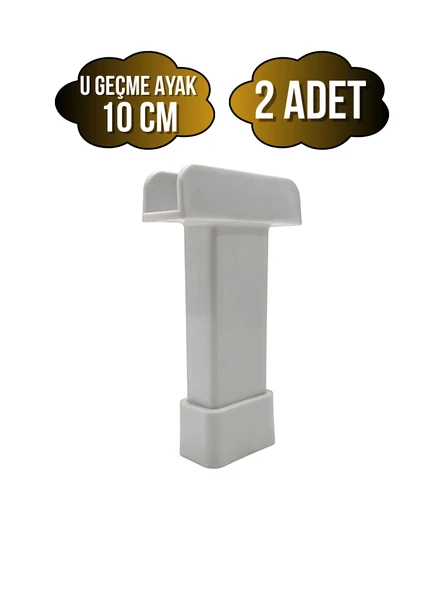 U Geçme Beyaz Plastik Ayarlı Ayak Mobilya Masa ve Dolap Ayağı(BEYAZ)(6CM - 10CM) Beyaz 10cm 10cm - 2 ADET ürün görseli
