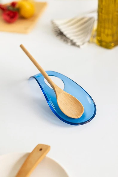 Akrilik Mavi Tezgah Üstü Kirli Kaşıklık & Kepçe Altlığı - Resim 2