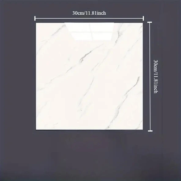 BEYAZ MERMER DESENLİ ALÜMİNYUM PLASTİK DUVAR STİCKER (30*30) ürün görseli 1