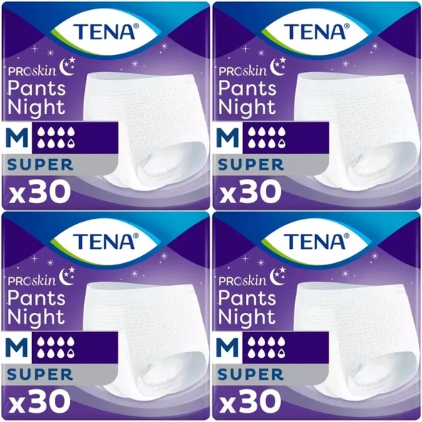 Tena Proskin Pants Night Emici Külot Orta Boy M 30'lu 4 Adet Hasta Bezi