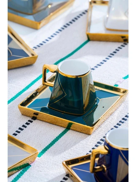 Acar HXF-08425 Rosemary 6'lı Kahve Fincan Takımı Karışık Renk - 3