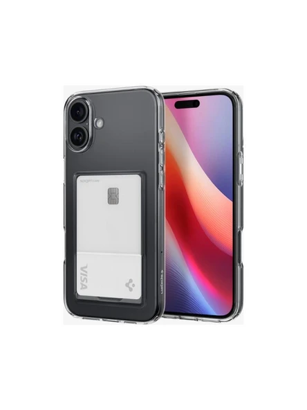 Spigen iPhone 16 Plus ile Uyumlu Kılıf Crystal Slot Crystal Clear - Resim 2