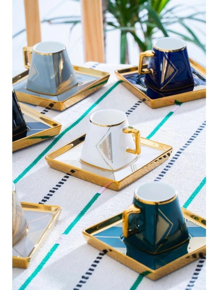 Acar HXF-08425 Rosemary 6'lı Kahve Fincan Takımı Karışık Renk