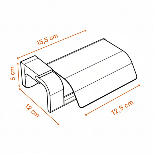 Mat Siyah Kapaklı Paslanmaz Lüks Tuvalet Kağıtlığı Vida ve Dübel Seti Dahil WC Tuvalet Kağıtlığı - Resim 5