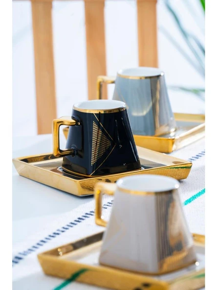 Acar HXF-08425 Rosemary 6'lı Kahve Fincan Takımı Karışık Renk - 8