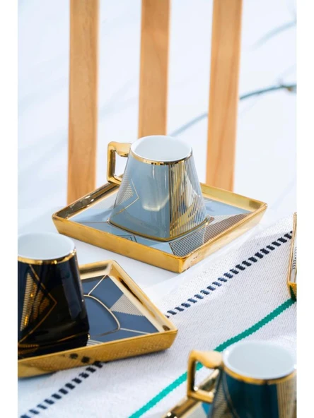 Acar HXF-08425 Rosemary 6'lı Kahve Fincan Takımı Karışık Renk - 5