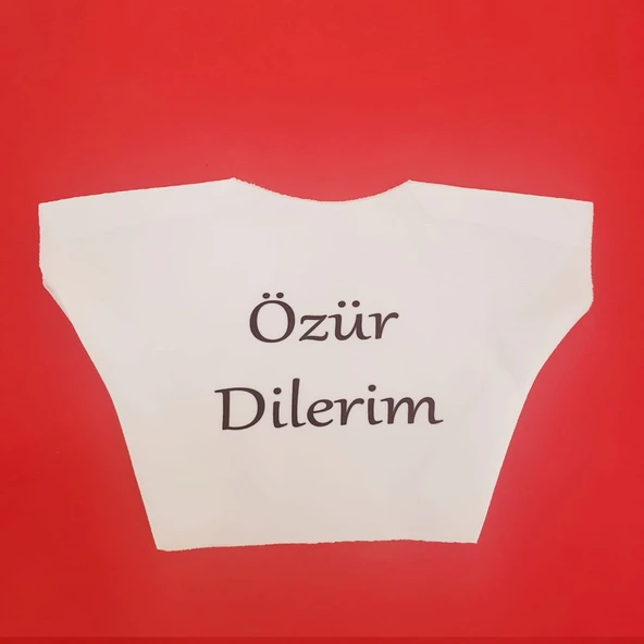 Özür Dilerim Yazılı Peluş Oyuncak Tişörtü ürün görseli 1