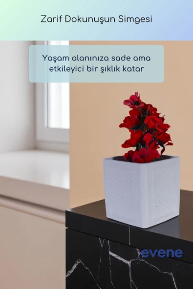 Vazo Küçük Vazo Masa Üstü Vazo Ev Dekorasyon Vazo Beyaz Renk Model 86 - Resim 2