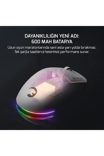 Gamepower Fenix 24.000DPI Triple Mode (Kablolu/bluetooth/2.4g) Beyaz Gaming Mouse - 2
