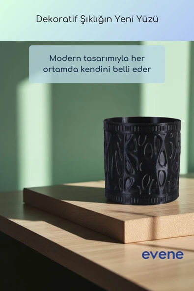 Vazo Küçük Vazo Masa Üstü Vazo Ev Dekorasyon Vazo Siyah Renk Model 76 - Resim 5