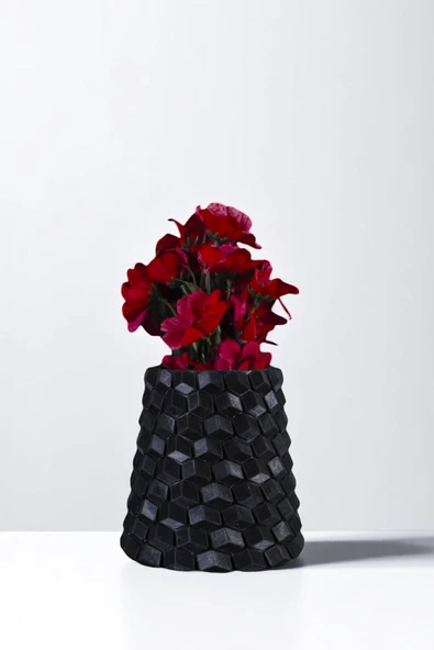 Vazo Küçük Vazo Masa Üstü Vazo Ev Dekorasyon Vazo Siyah Renk Model 84 ürün görseli 1