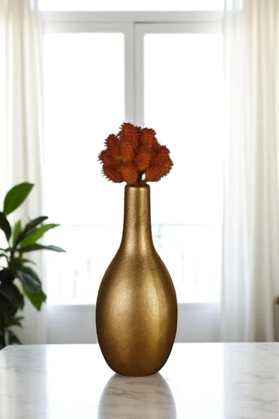 Vazo Küçük Vazo Masa Üstü Vazo Ev Dekorasyon Vazo Altın Eskitme Renk Model 72 ürün görseli 1