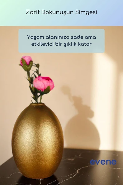 Vazo Küçük Vazo Masa Üstü Vazo Ev Dekorasyon Vazo Altın Renk Model 70 - Resim 2