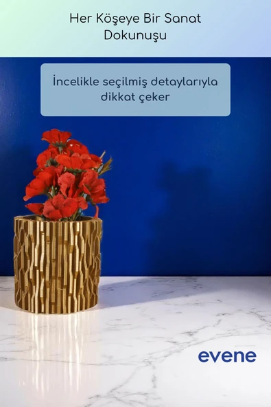 Vazo Küçük Vazo Masa Üstü Vazo Ev Dekorasyon Vazo Beyaz Renk Model 78 - Resim 10