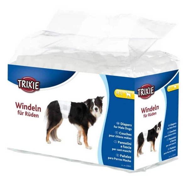 Trixie Erkek Köpek Çiş Külodu ve Pedi M-L 46-60cm 12Adet ürün görseli
