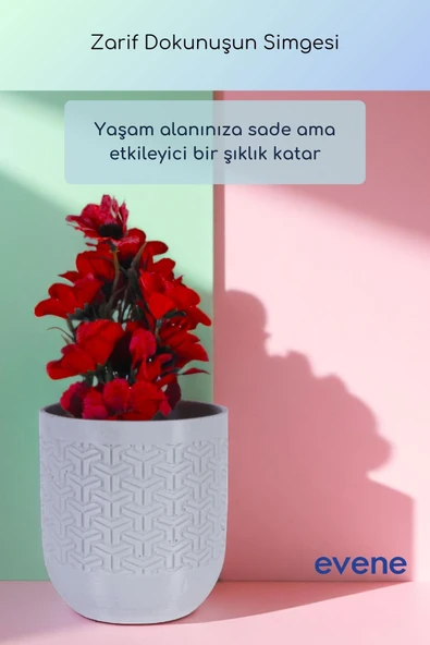 Vazo Küçük Vazo Masa Üstü Vazo Ev Dekorasyon Vazo Beyaz Renk Model 77 - Resim 2