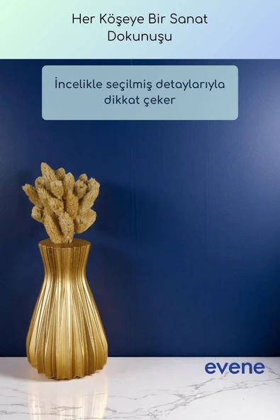 Vazo Küçük Vazo Masa Üstü Vazo Ev Dekorasyon Vazo Altın Renk Model 73 - Resim 4