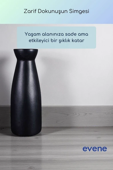 Vazo Küçük Vazo Masa Üstü Vazo Ev Dekorasyon Vazo Siyah Renk Model 74 - Resim 2