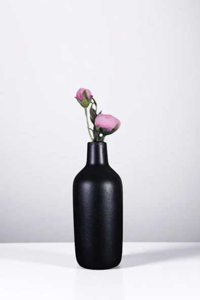 Vazo Küçük Vazo Masa Üstü Vazo Ev Dekorasyon Vazo Siyah Renk Model 71 ürün görseli 1