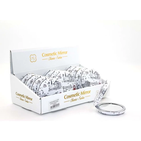 Taşlı İstanbul Tasarımı El Aynası Kalın ürün görseli 1